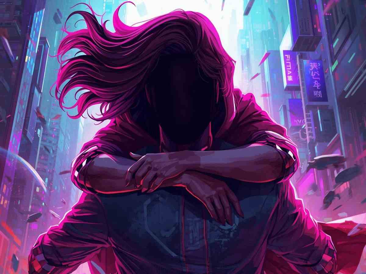 donna che abbraccia e bacia un uomo, versione cartoon