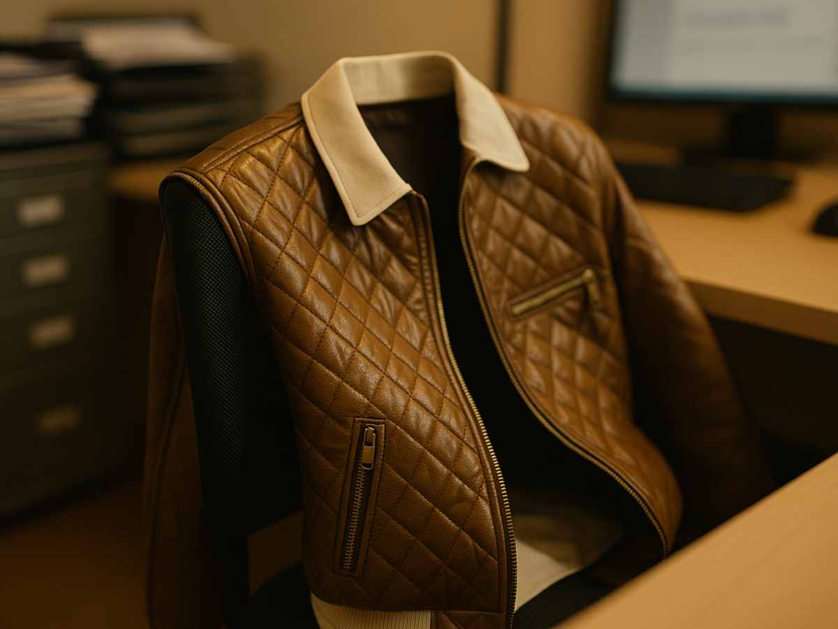 Giubbotto Mainini appoggiato su una sedia, immagine generata con AI