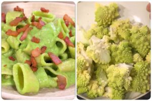 Pasta con broccoli e pancetta